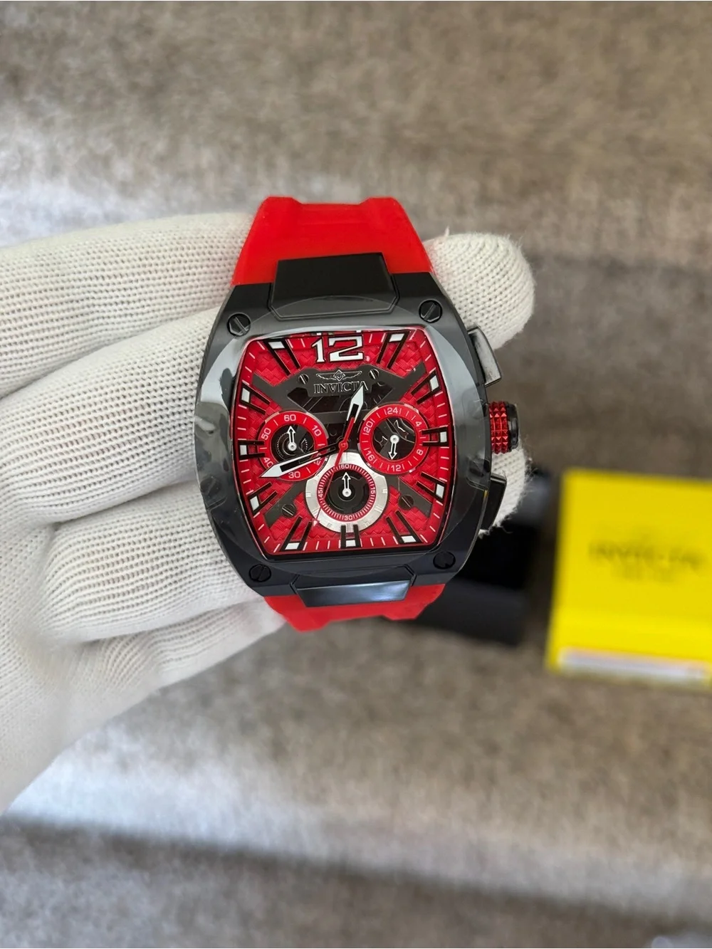 Invicta racing red  & Black Chronograph Watch Mens
